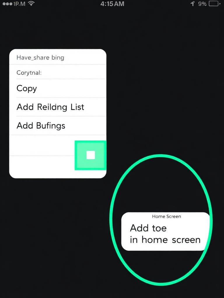 Add to Home Screen option in iOS Share sheet